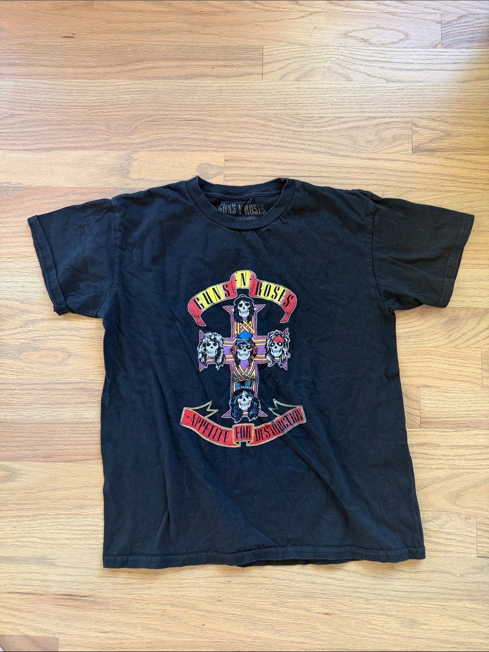 Guns N’ Roses Appetite for Destruction Kids T-Shirt Black Size 9/10 Rock Band